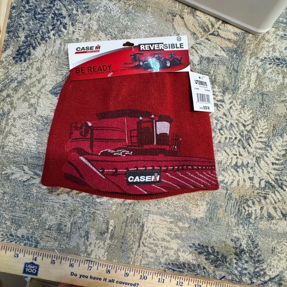 Case IH Reversible Beanie Logo Men's Tractor/Combine Print NWT